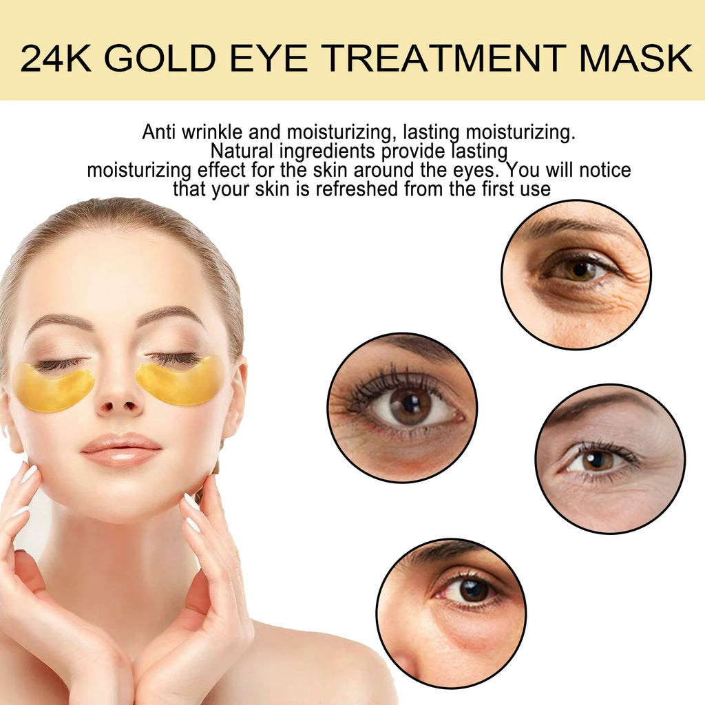 24K Gold Eye Mask Removal Eyes Bags Anti Dark Circles