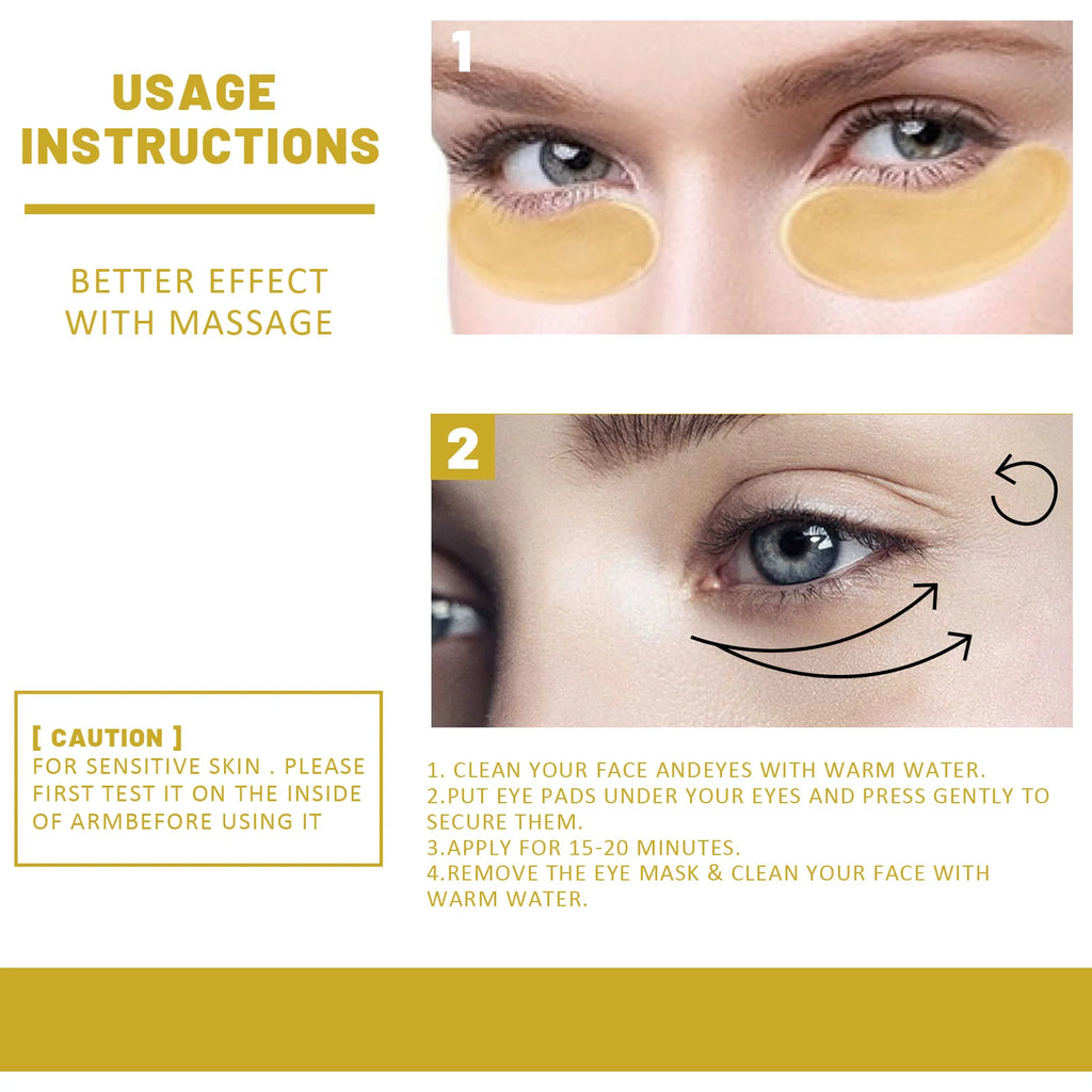 24K Gold Eye Mask Removal Eyes Bags Anti Dark Circles