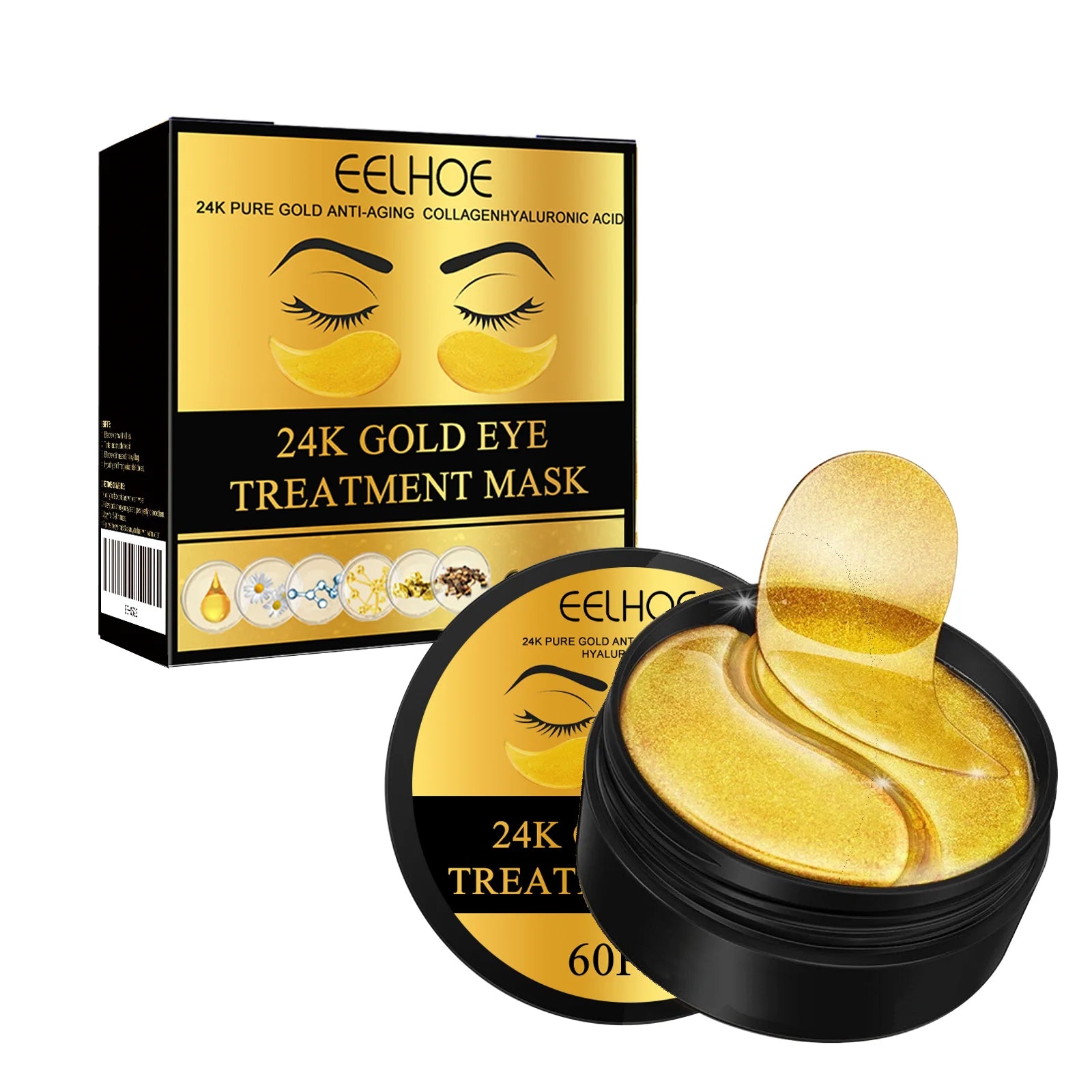24K Gold Eye Mask Removal Eyes Bags Anti Dark Circles