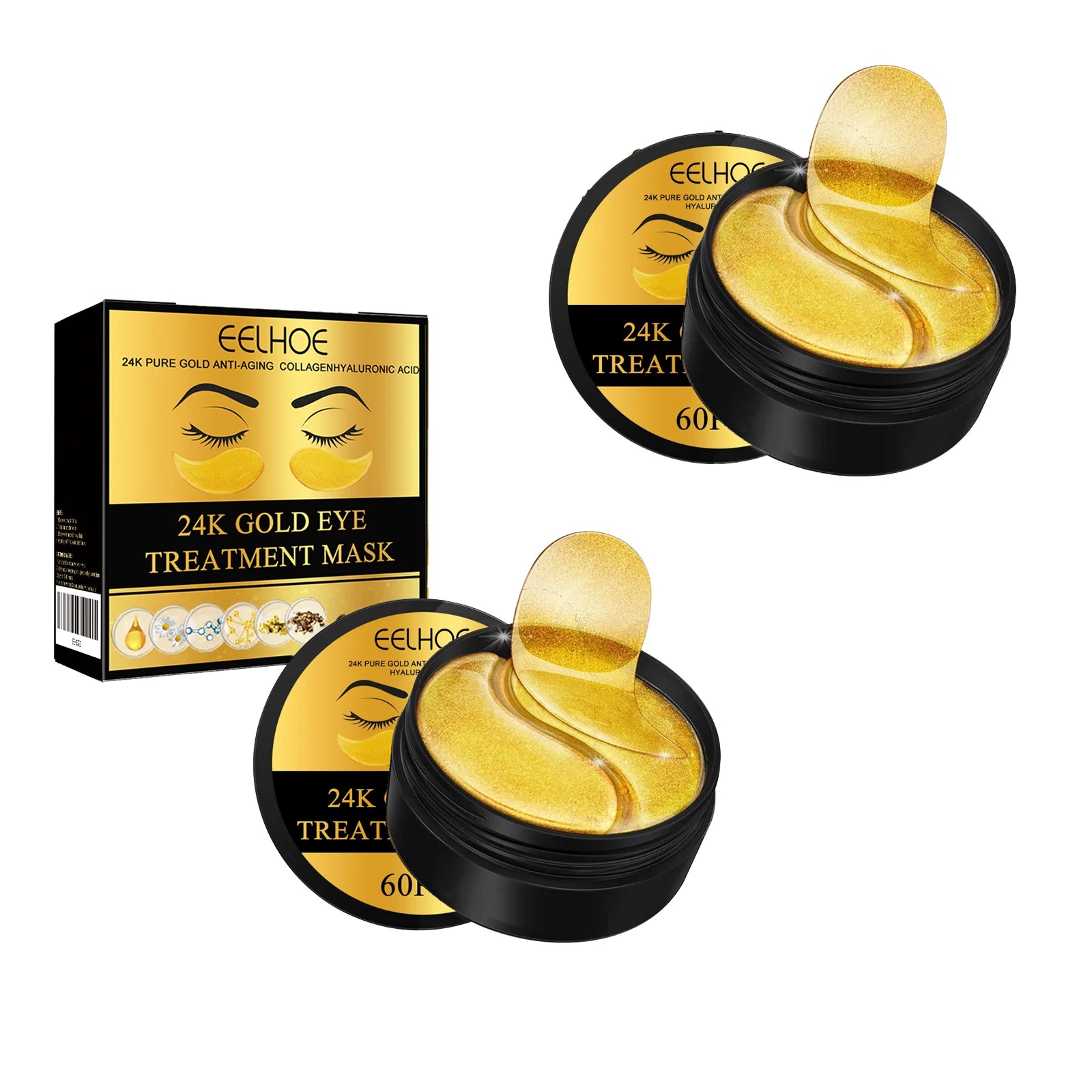 24K Gold Eye Mask Removal Eyes Bags Anti Dark Circles